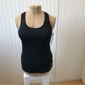 NWT Champion black semi fit racer back tank top Size S